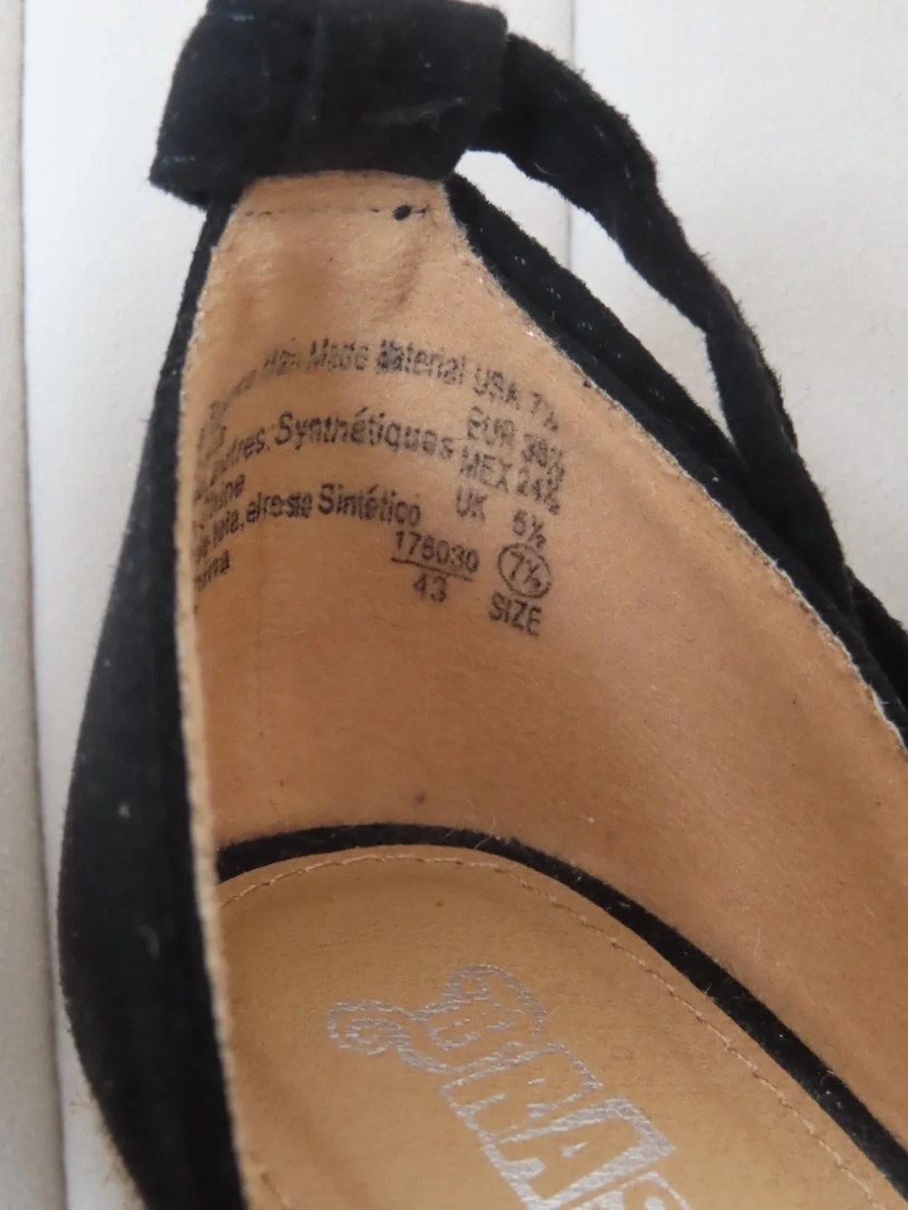 Black Espadrille Wedge Tie-Ankle Heels
